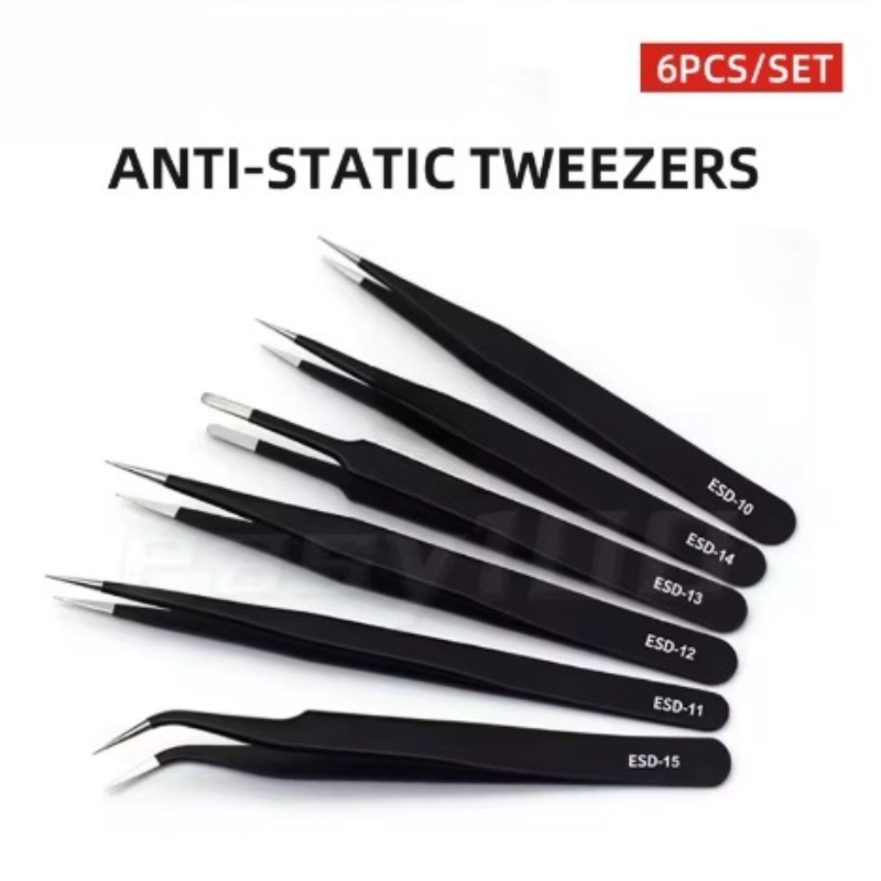 Electronics Repair Tool Kit - 6 Stuks Precisie Pincet Set ESD