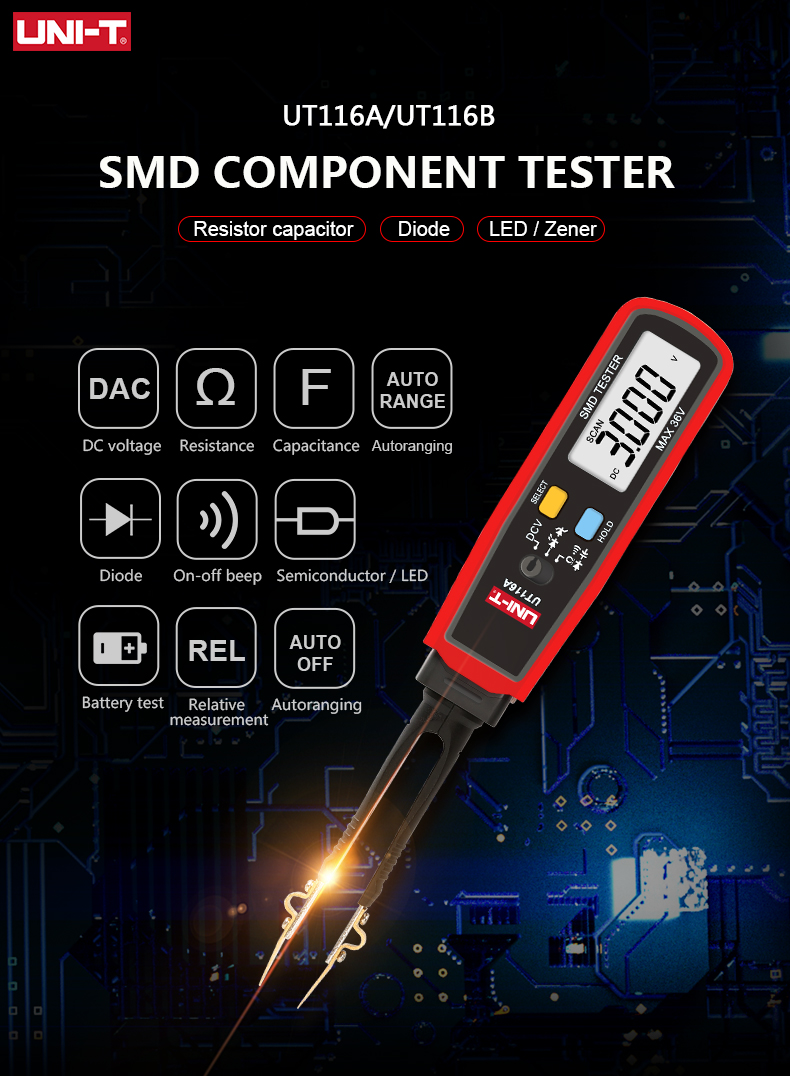 UT116A UT116C Digitale pincet  - Smd Tweezer Set recensie en prijs